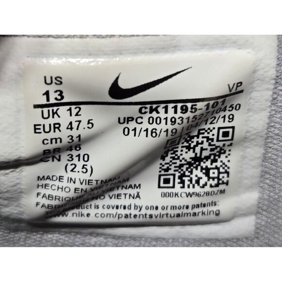 Nike Zoom KD 12 EU 47.5 Wolf Grey Men Size 13 Low Top Basketball Shoe CK1195-101 - Picture 8 of 11